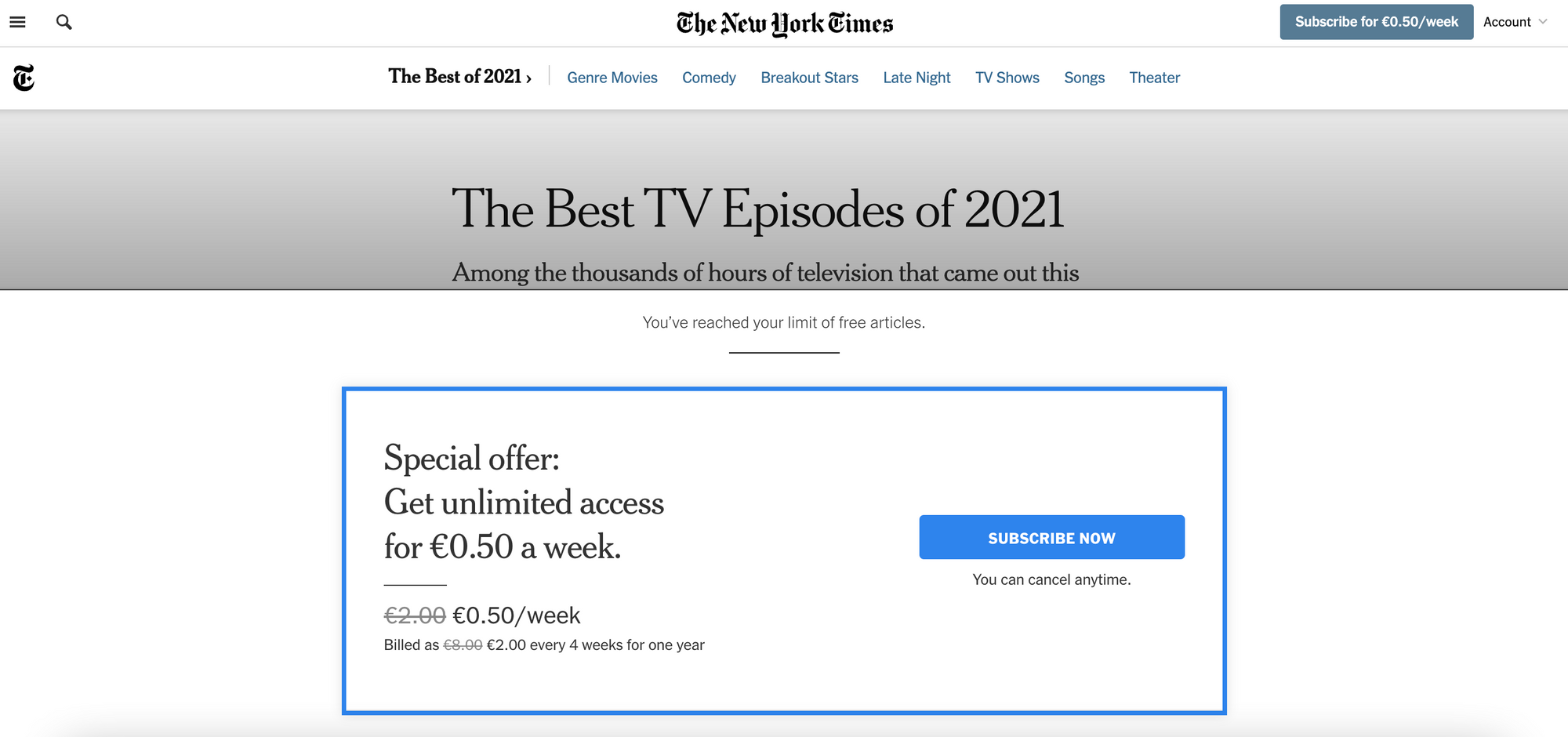 The New York Times Paywall Example