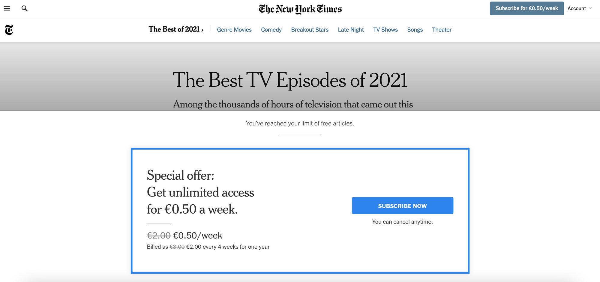 Meilleurs exemples de paywall, en 2023 – Grande synthe info