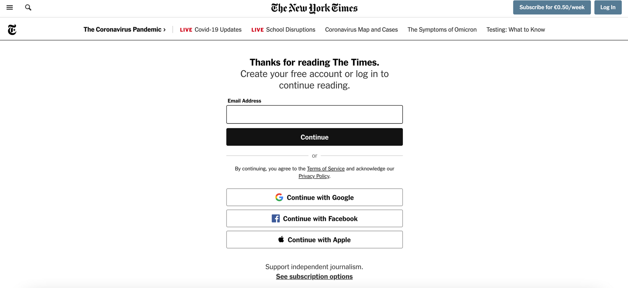 The New York Times Paywall Example