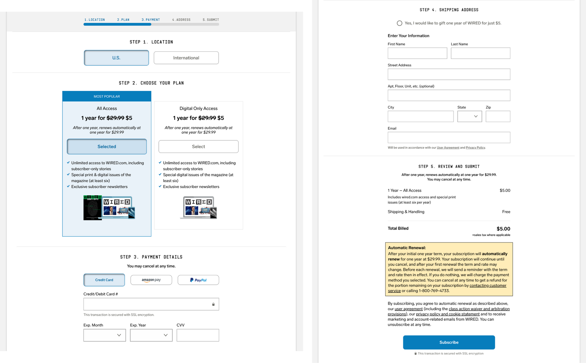 Subscription Offers Page Benchmarks