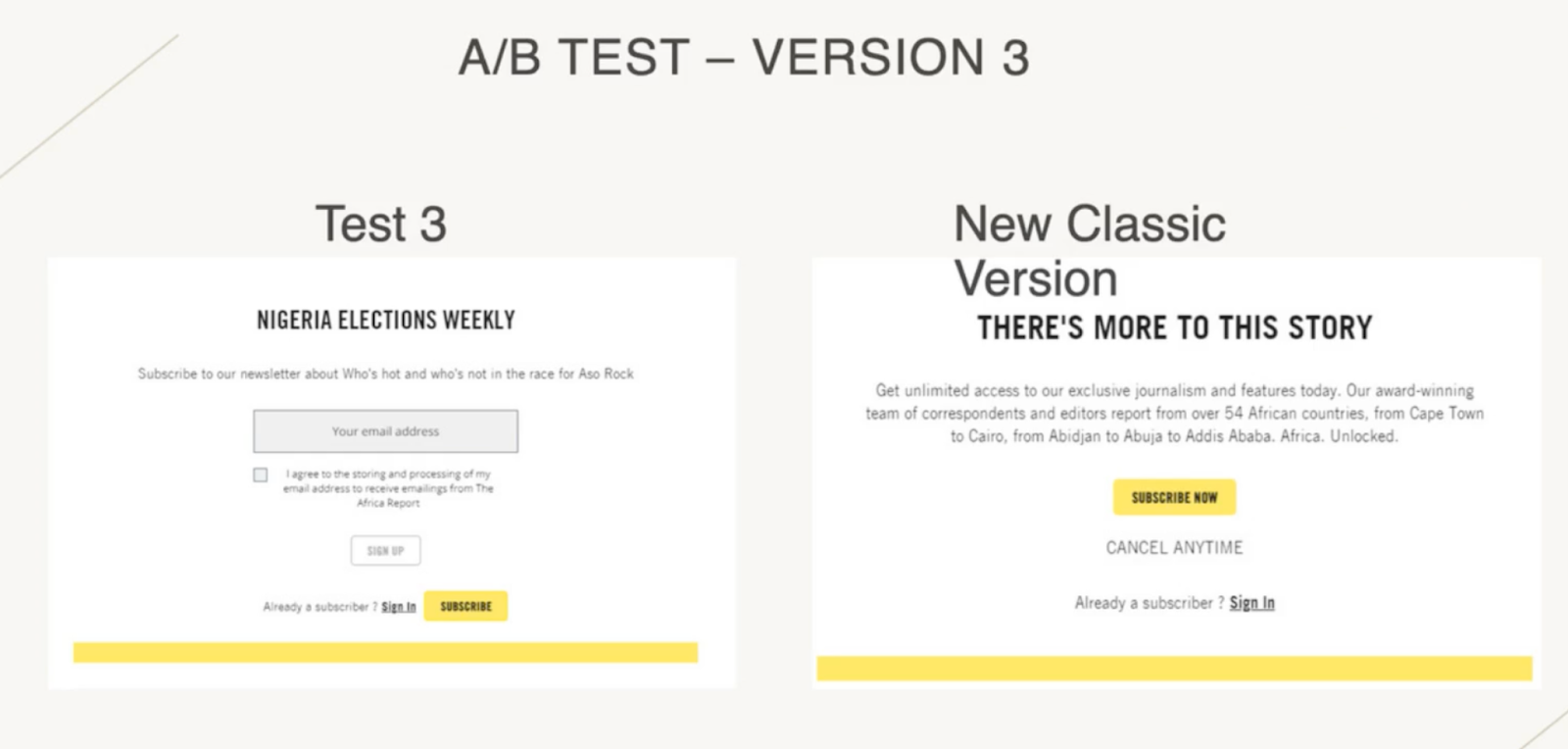 Testing soft conversion and targeted subscriber acquisition strategies