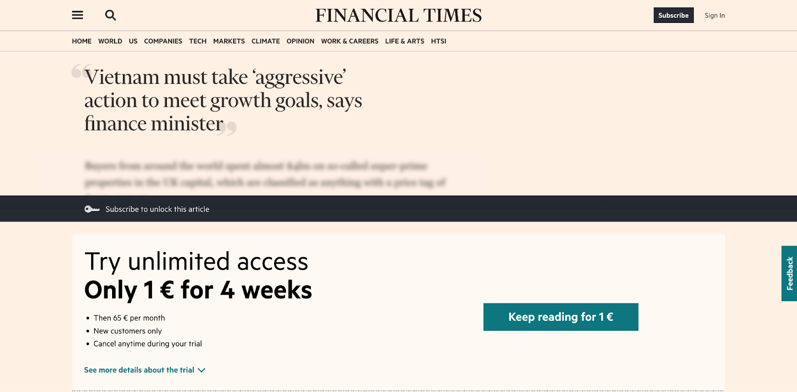 The Financial Times paywall