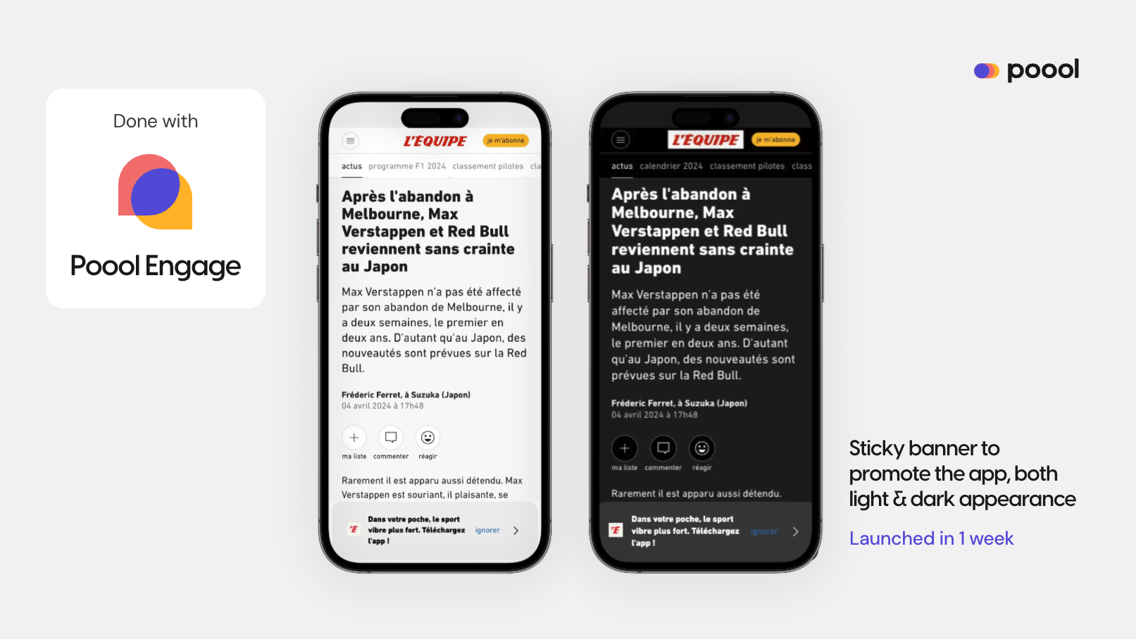 Banner on mobile to promote L'Équipe app