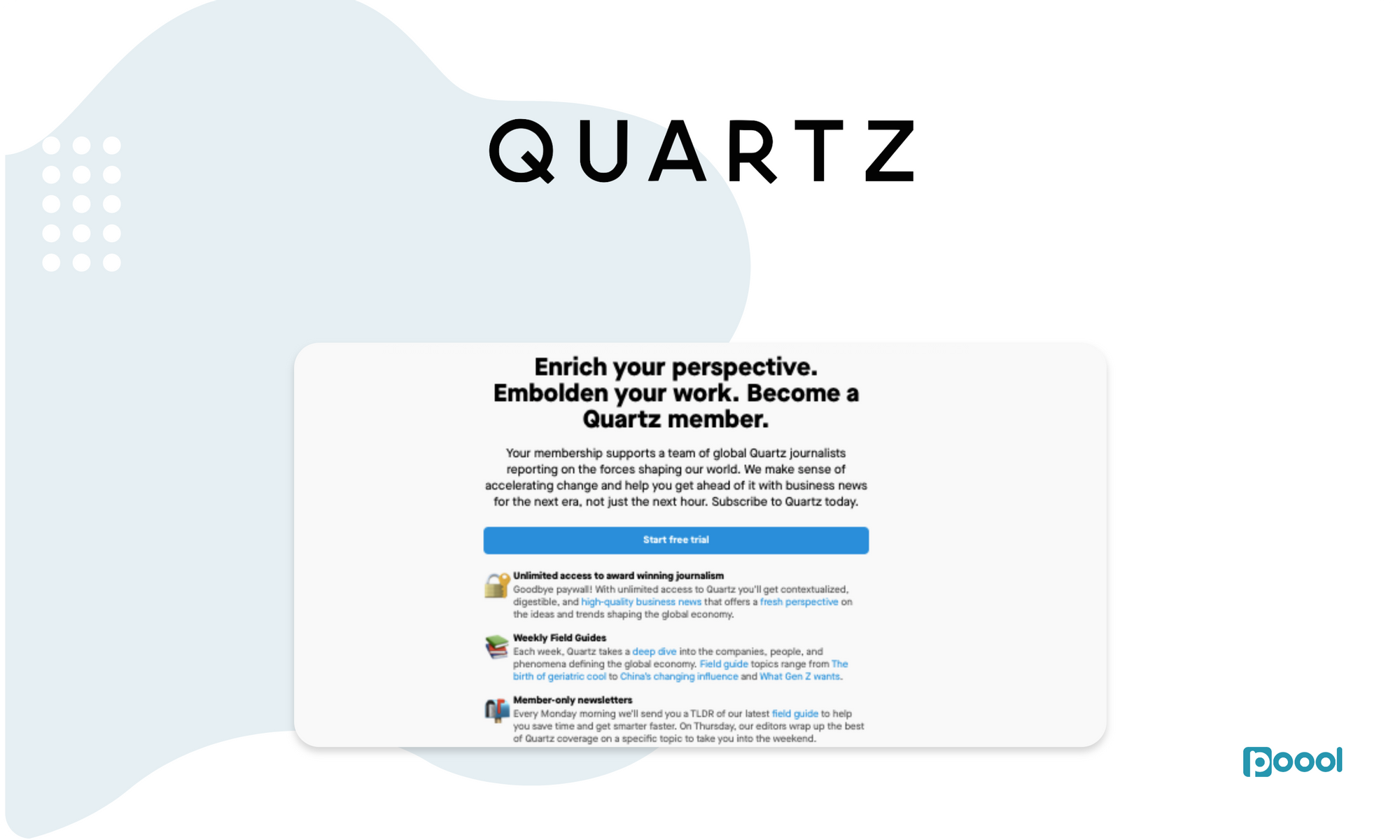 Quartz Paywall: From Content, to Subscription to Content | Series.